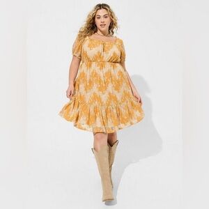 Torrid Two-Tone Lace Tiered Babydoll Mini Dress Size 2 (2X)